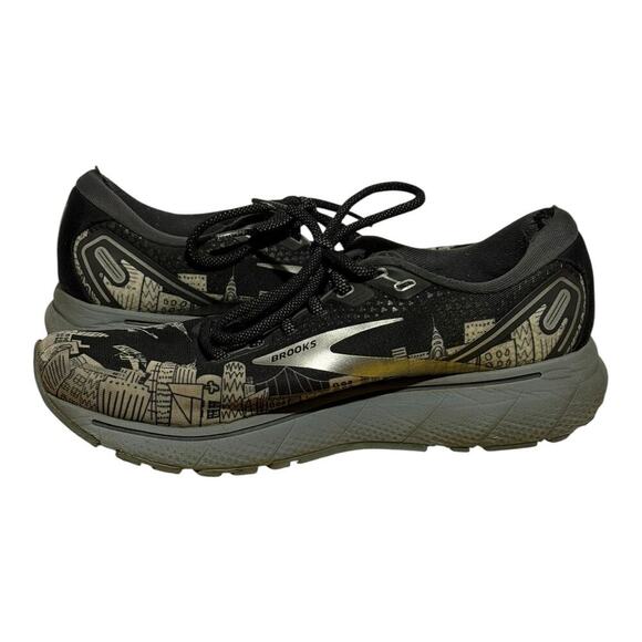 Brooks Ghost 14 Run Nyc Edition Black City Print Men's Size 9 Running Shoes - Picture 6 of 8